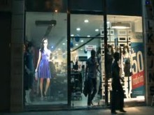 transparent projection film for shop window